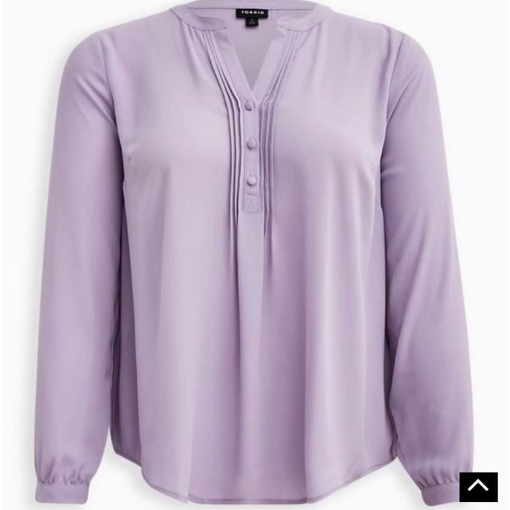 Georgette Pintuck Button-Front Blouse